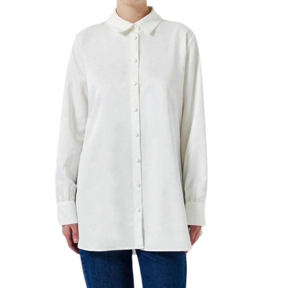 NEW TOUCHÉ shirt with frill hem top in ecru